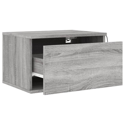 Wand-Nachttische mit LED-Leuchten 2 Stk. Grau Sonoma - Pazzar.ch