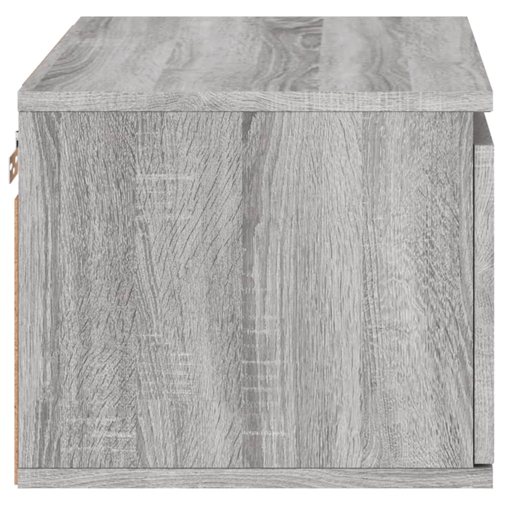 Wand-Nachttische mit LED-Leuchten 2 Stk. Grau Sonoma - Pazzar.ch