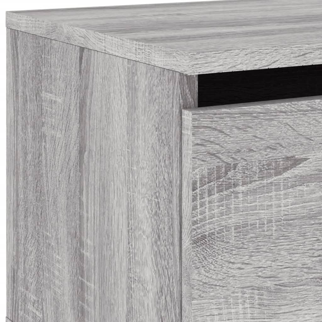 Wand-Nachttische mit LED-Leuchten 2 Stk. Grau Sonoma - Pazzar.ch