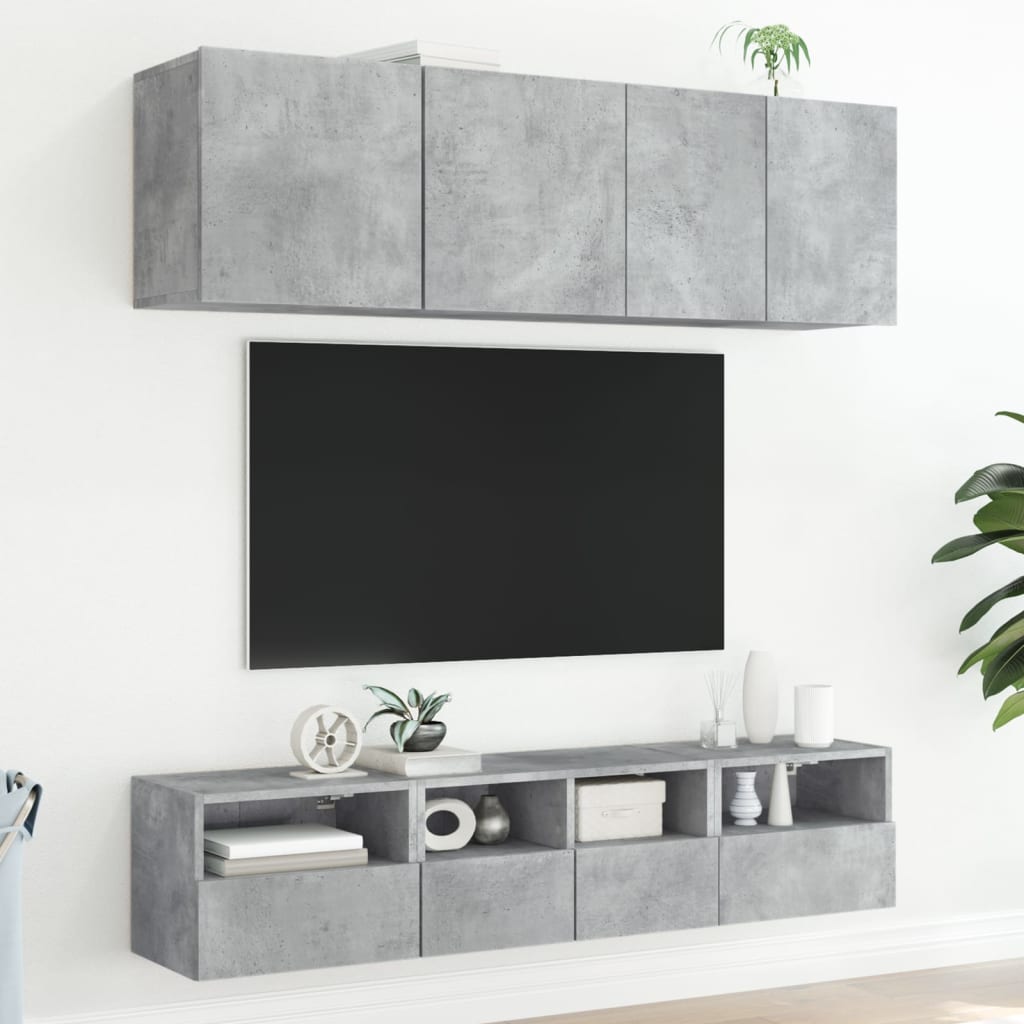 TV-Wandschrank Betongrau 40x30x30 cm Holzwerkstoff - Pazzar.ch