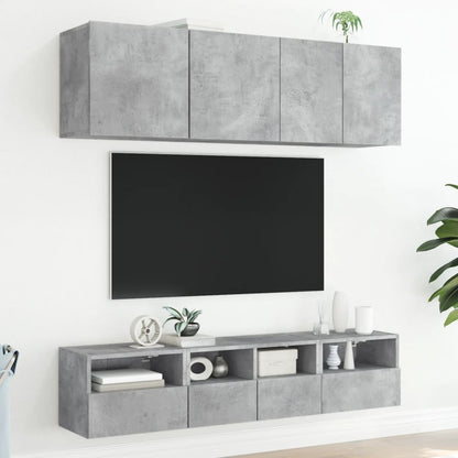 TV-Wandschränke 2 Stk. Betongrau 40x30x30 cm Holzwerkstoff - Pazzar.ch