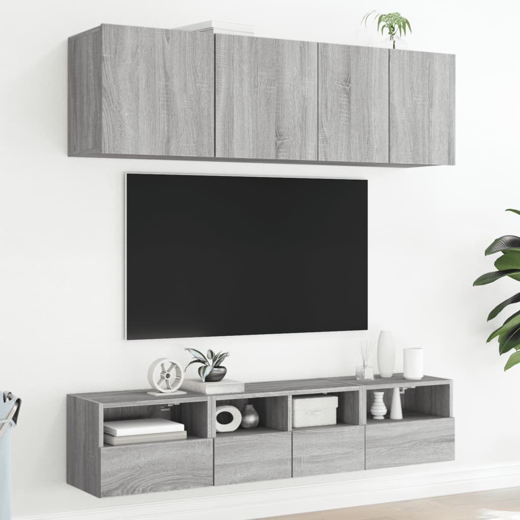TV-Wandschränke 2 Stk. Grau Sonoma 40x30x30 cm Holzwerkstoff - Pazzar.ch