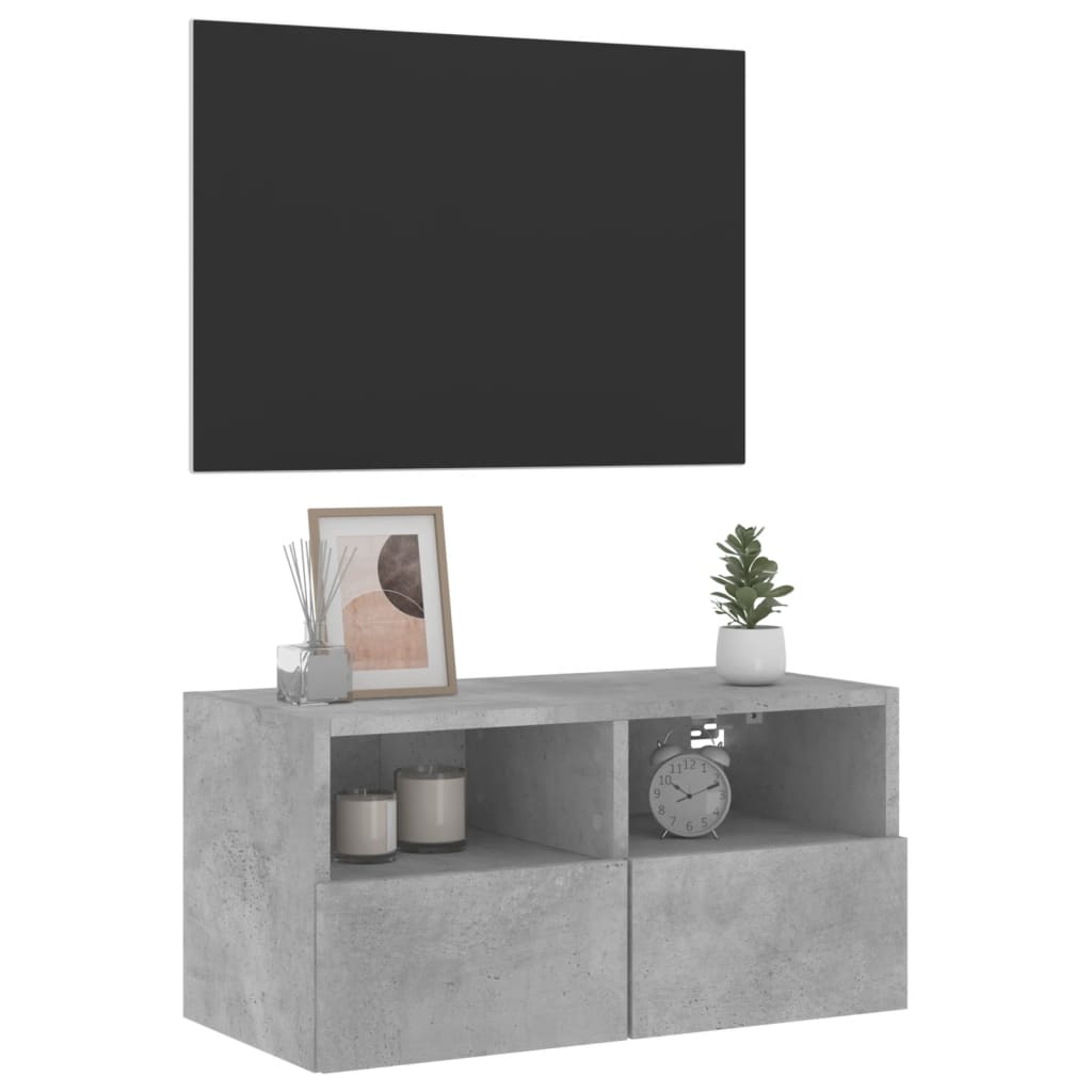 TV-Wandschrank Betongrau 60x30x30 cm Holzwerkstoff - Pazzar.ch