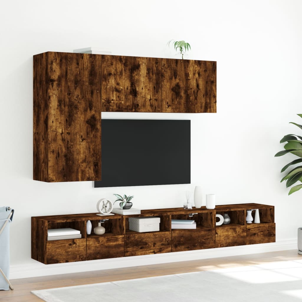 TV-Wandschrank Räuchereiche 60x30x30 cm Holzwerkstoff - Pazzar.ch