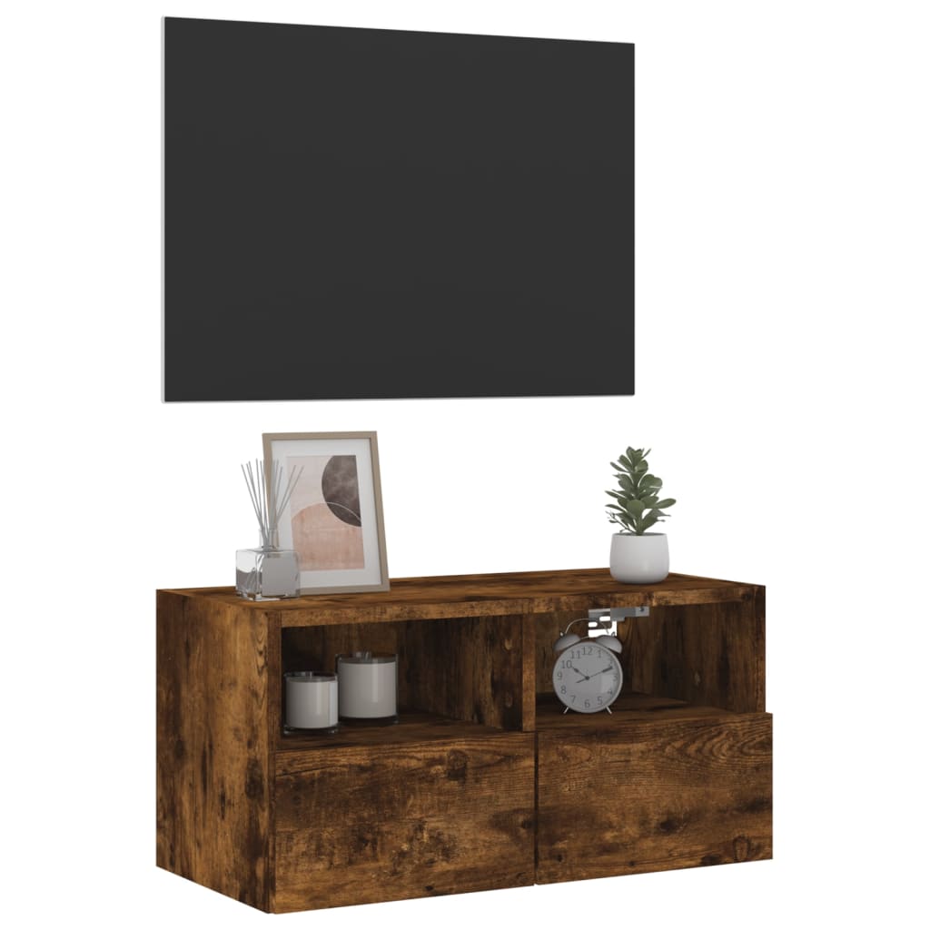 TV-Wandschrank Räuchereiche 60x30x30 cm Holzwerkstoff - Pazzar.ch