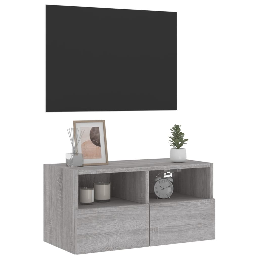 TV-Wandschrank Grau Sonoma 60x30x30 cm Holzwerkstoff - Pazzar.ch