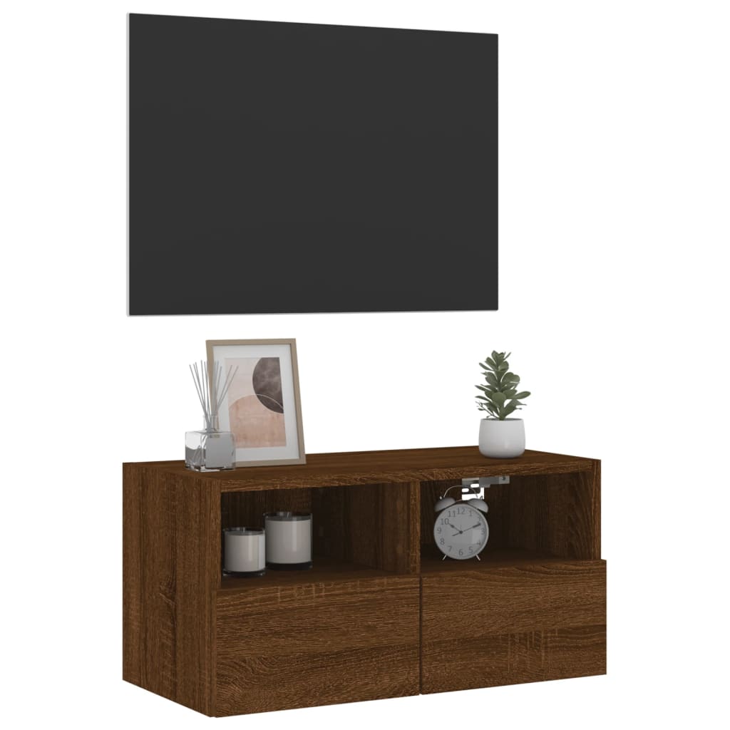 TV-Wandschrank Braun Eiche-Optik 60x30x30 cm Holzwerkstoff - Pazzar.ch