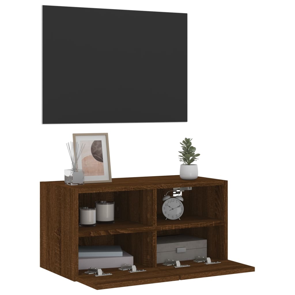 TV-Wandschrank Braun Eiche-Optik 60x30x30 cm Holzwerkstoff - Pazzar.ch