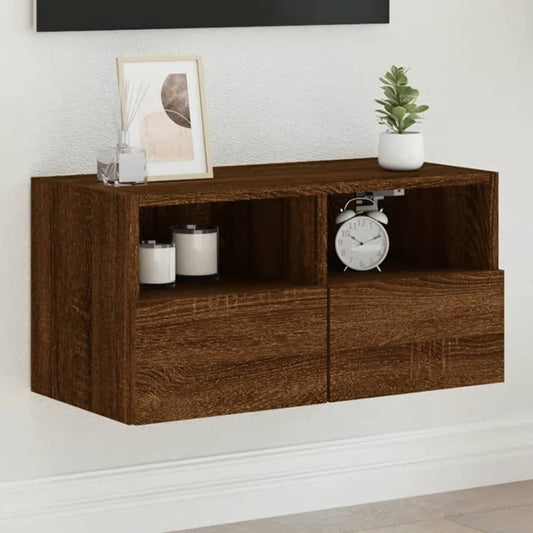 TV-Wandschrank Braun Eiche-Optik 60x30x30 cm Holzwerkstoff - Pazzar.ch