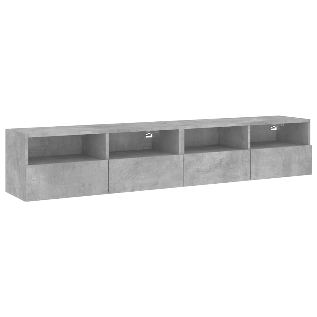 TV-Wandschränke 2 Stk. Betongrau 80x30x30 cm Holzwerkstoff - Pazzar.ch