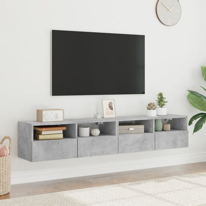 TV-Wandschränke 2 Stk. Betongrau 80x30x30 cm Holzwerkstoff - Pazzar.ch