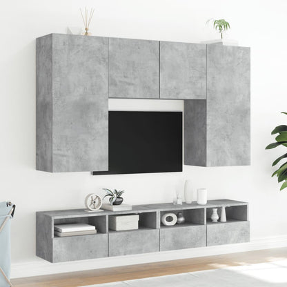 TV-Wandschränke 2 Stk. Betongrau 80x30x30 cm Holzwerkstoff - Pazzar.ch
