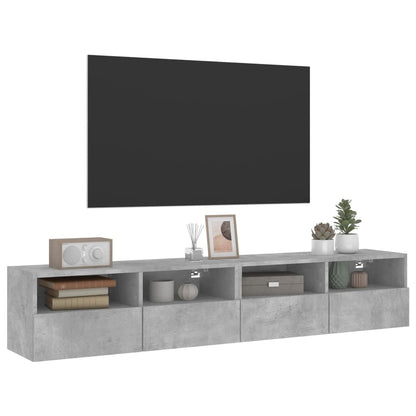 TV-Wandschränke 2 Stk. Betongrau 80x30x30 cm Holzwerkstoff - Pazzar.ch