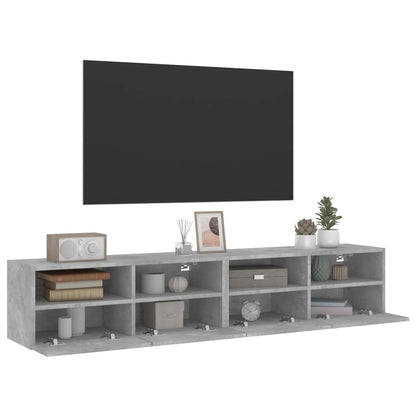 TV-Wandschränke 2 Stk. Betongrau 80x30x30 cm Holzwerkstoff - Pazzar.ch