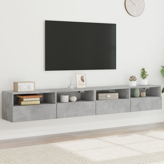 TV-Wandschränke 2 Stk. Betongrau 100x30x30 cm Holzwerkstoff - Pazzar.ch