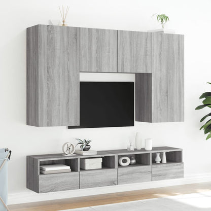 TV-Wandschränke 2 Stk. Grau Sonoma 100x30x30 cm Holzwerkstoff - Pazzar.ch