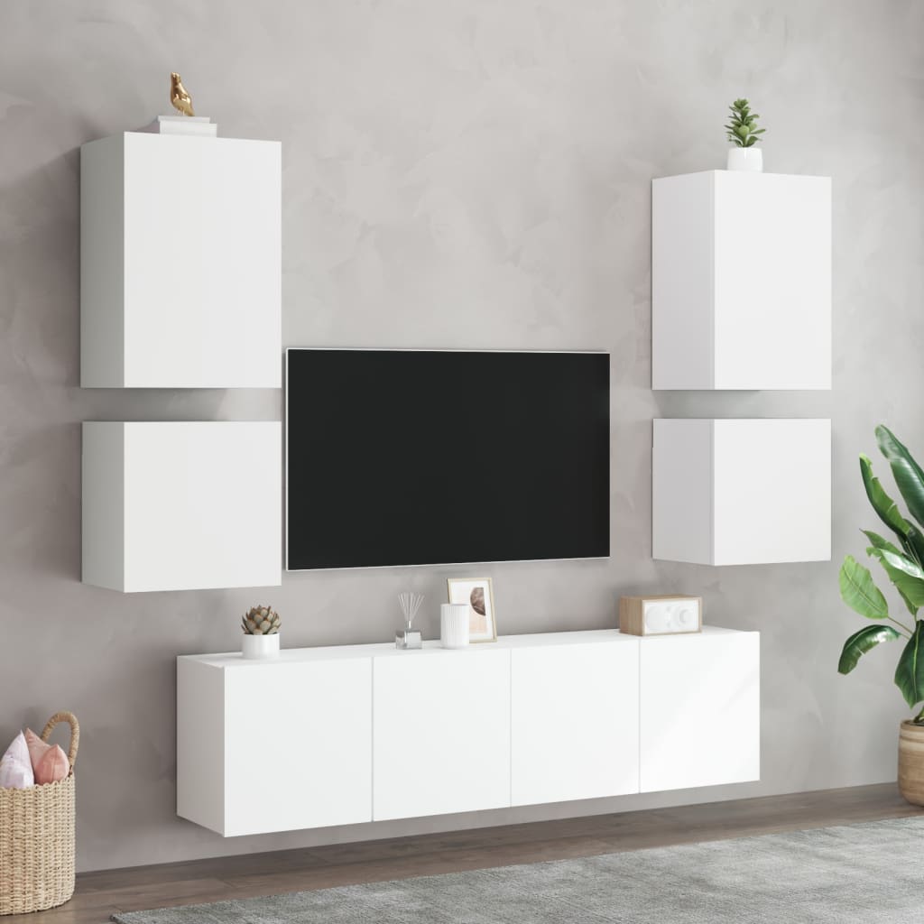 TV-Wandschränke 2 Stk. Weiß 40,5x30x40 cm Holzwerkstoff - Pazzar.ch