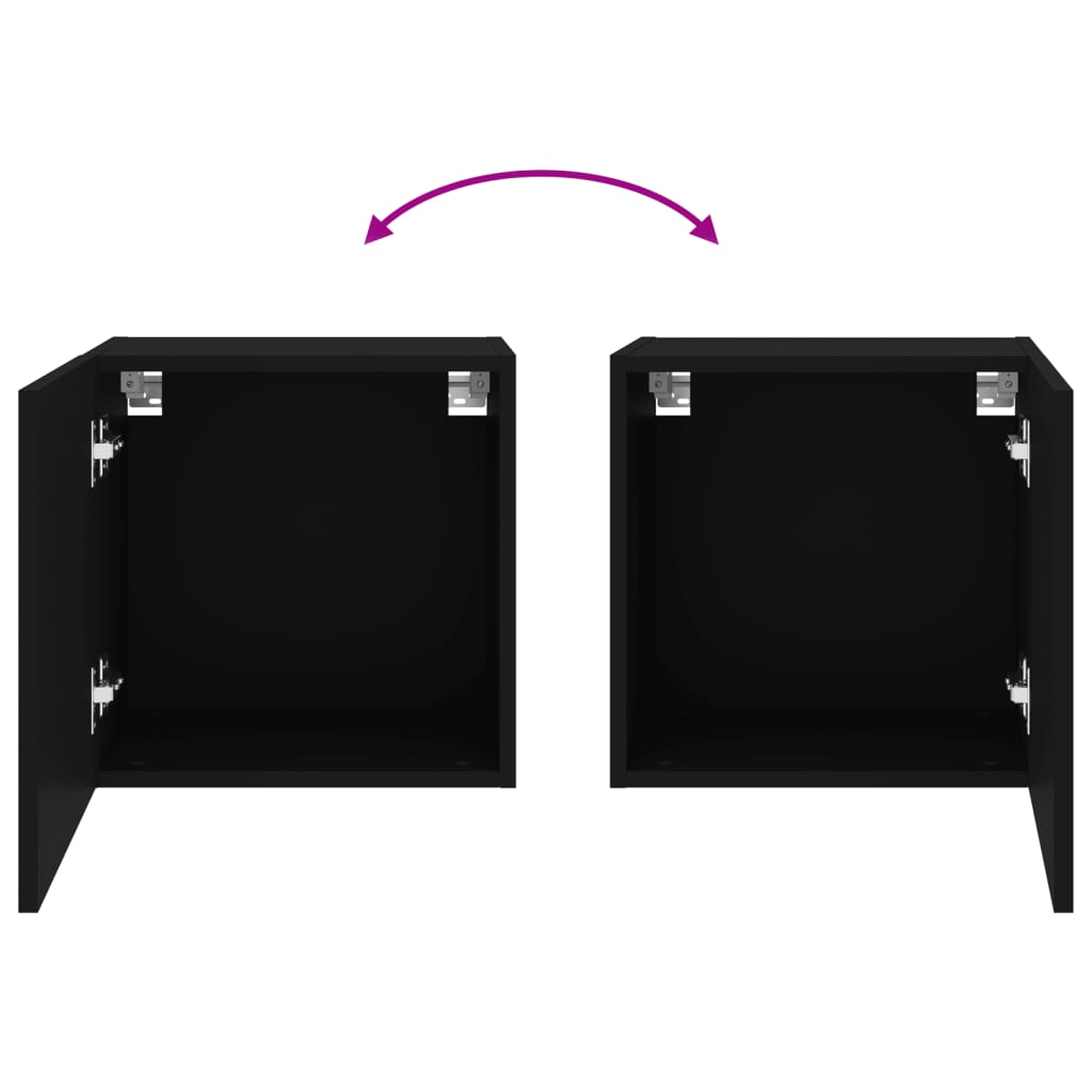 TV-Wandschränke 2 Stk. Schwarz 40,5x30x40 cm Holzwerkstoff - Pazzar.ch