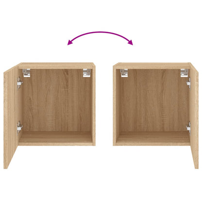 TV-Wandschränke 2 Stk. Sonoma-Eiche 40,5x30x40 cm Holzwerkstoff - Pazzar.ch