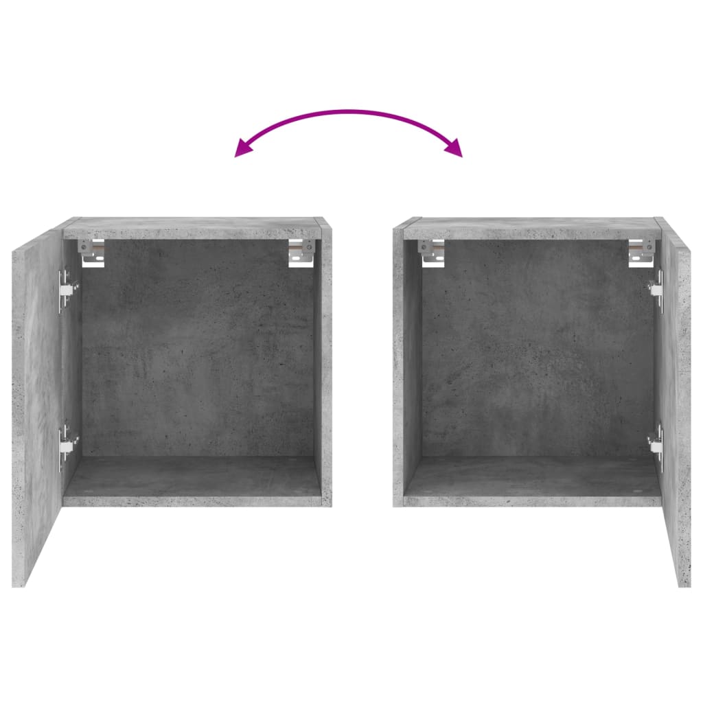 TV-Wandschränke 2 Stk. Betongrau 40,5x30x40 cm Holzwerkstoff - Pazzar.ch