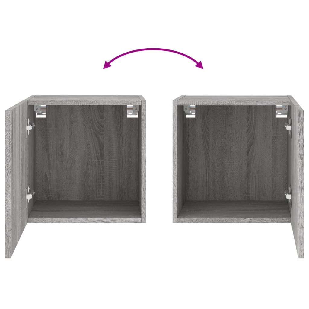 TV-Wandschränke 2 Stk. Grau Sonoma 40,5x30x40 cmm Holzwerkstoff