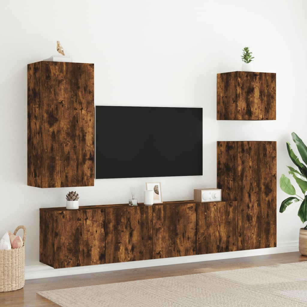 TV-Wandschrank Räuchereiche 40,5x30x90 cm Holzwerkstoff - Pazzar.ch