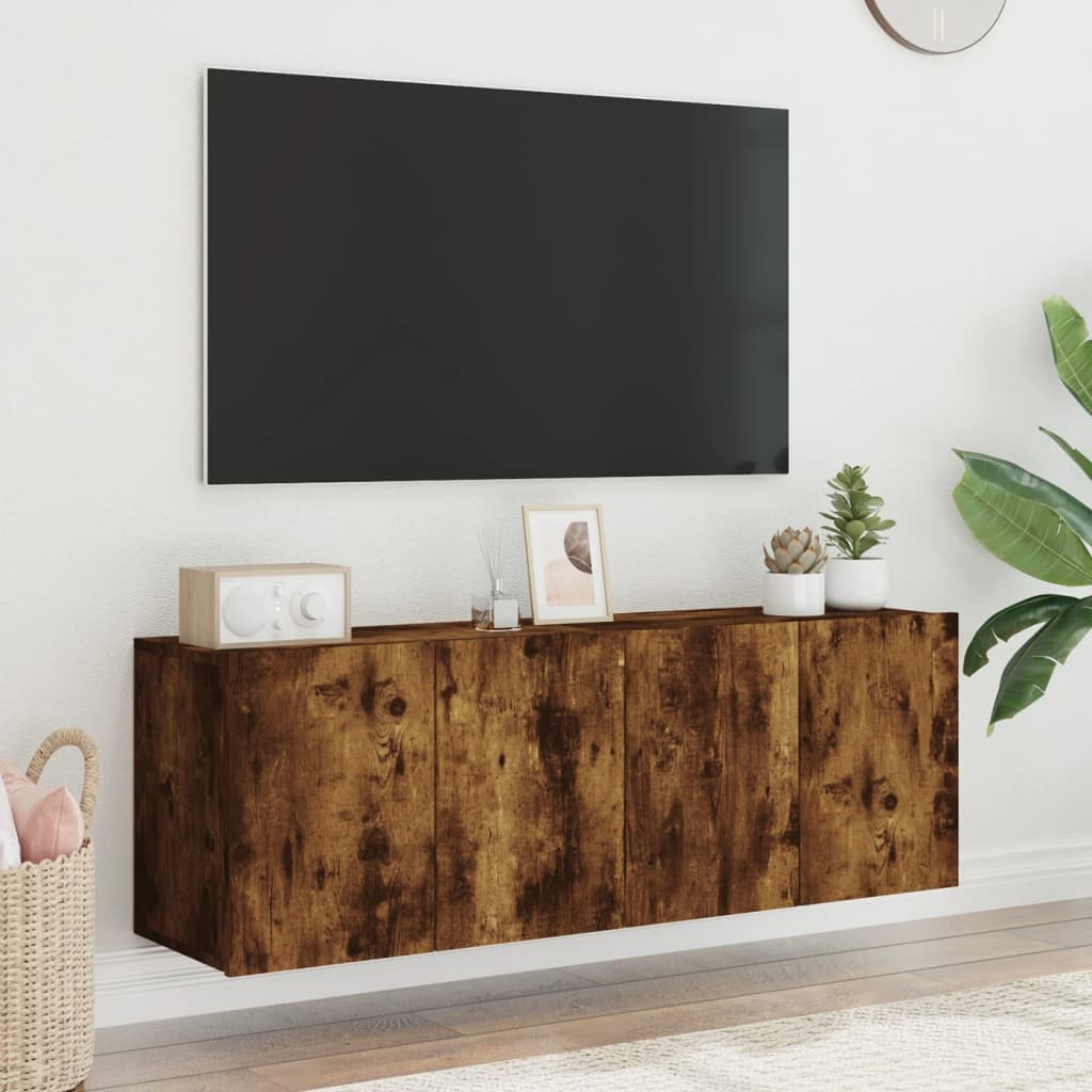 TV-Wandschränke 2 Stk. Räuchereiche 60x30x41 cm - Pazzar.ch