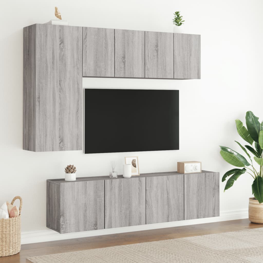 TV-Wandschränke 2 Stk. Grau Sonoma 60x30x41 cm - Pazzar.ch