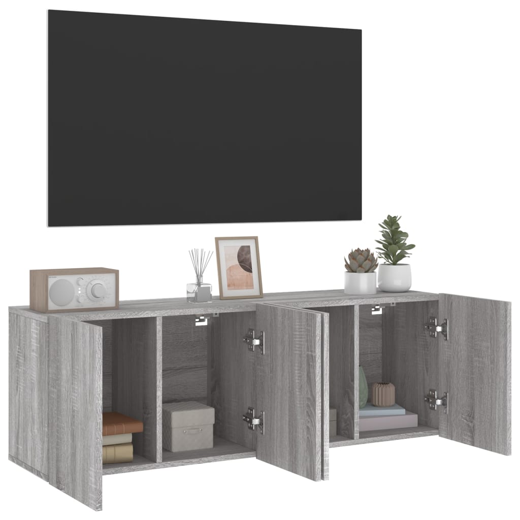 TV-Wandschränke 2 Stk. Grau Sonoma 60x30x41 cm - Pazzar.ch