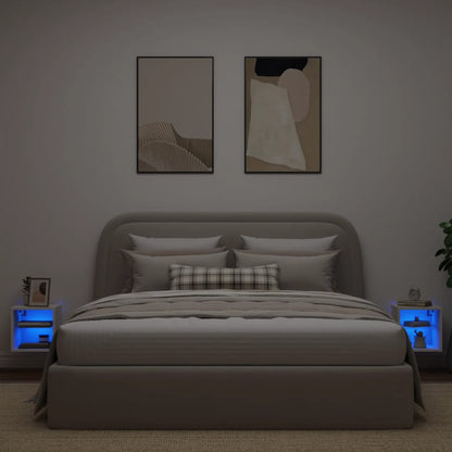 TV-Wandschränke mit LED-Leuchten 2 Stk. Weiß 30x28,5x30 cm - Pazzar.ch