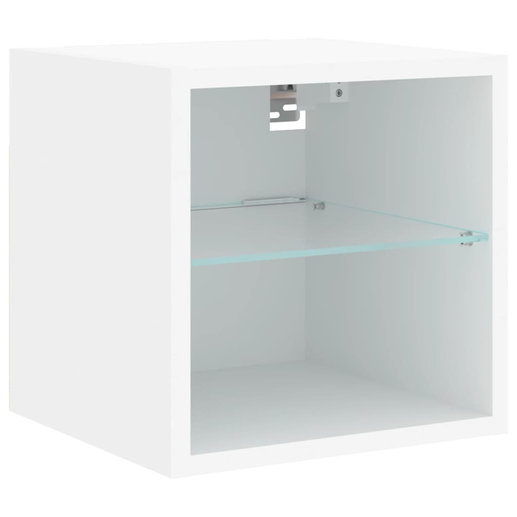 TV-Wandschränke mit LED-Leuchten 2 Stk. Weiß 30x28,5x30 cm - Pazzar.ch