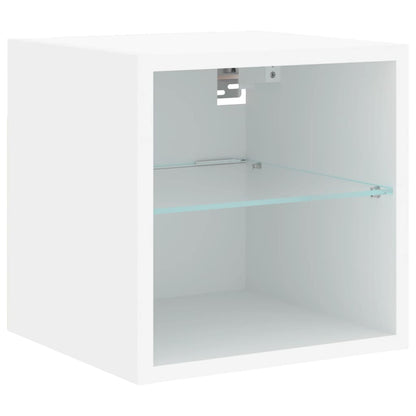 TV-Wandschränke mit LED-Leuchten 2 Stk. Weiß 30x28,5x30 cm - Pazzar.ch
