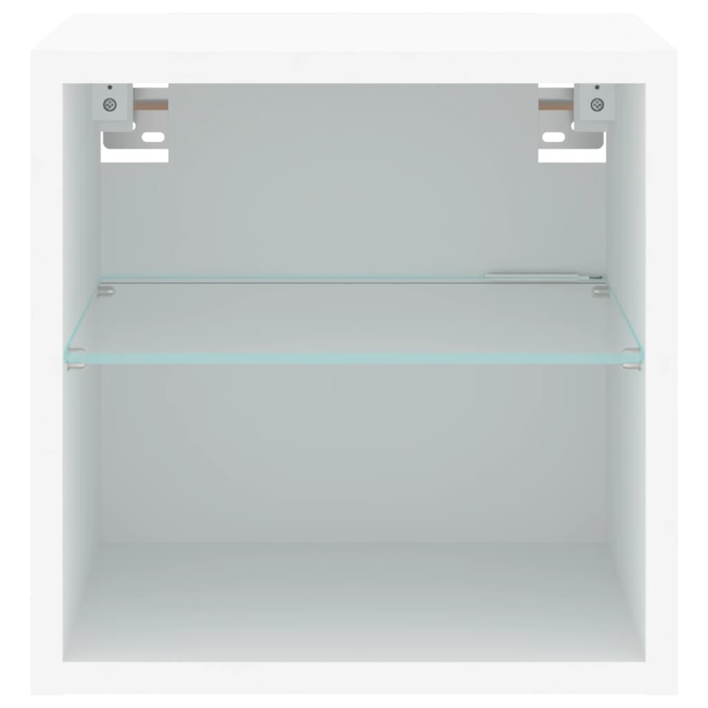 TV-Wandschränke mit LED-Leuchten 2 Stk. Weiß 30x28,5x30 cm - Pazzar.ch
