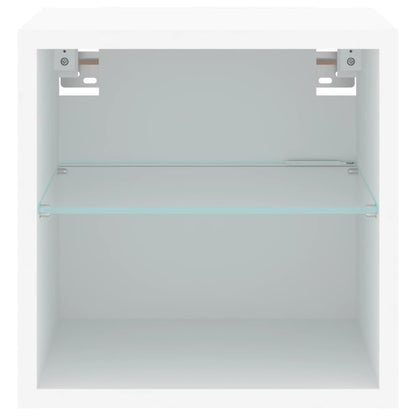 TV-Wandschränke mit LED-Leuchten 2 Stk. Weiß 30x28,5x30 cm - Pazzar.ch