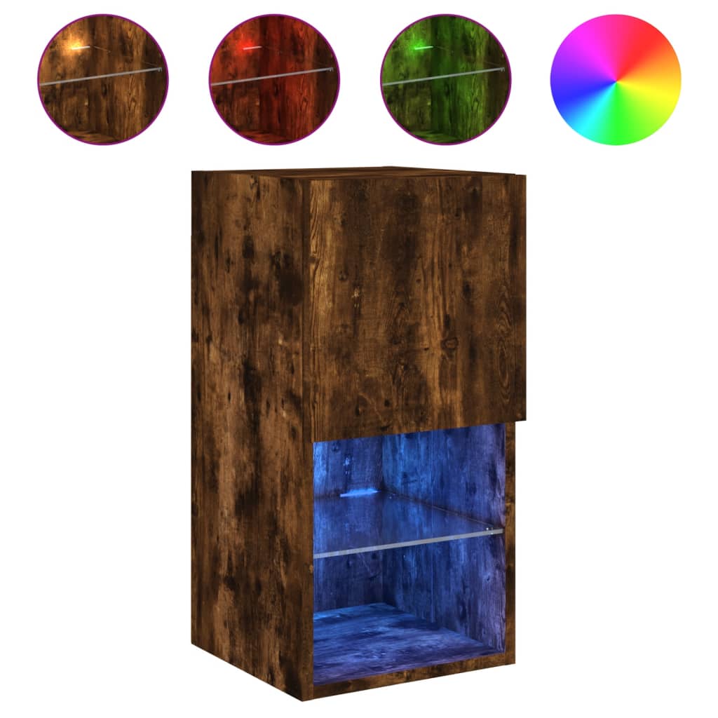 TV-Schrank mit LED-Leuchten Räuchereiche 30,5x30x60 cm - Pazzar.ch