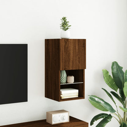 TV-Schrank mit LED-Leuchten Braun Eichen-Optik 30,5x30x60 cm - Pazzar.ch