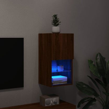 TV-Schrank mit LED-Leuchten Braun Eichen-Optik 30,5x30x60 cm - Pazzar.ch