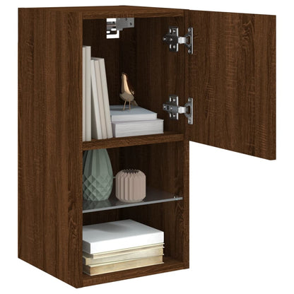 TV-Schrank mit LED-Leuchten Braun Eichen-Optik 30,5x30x60 cm - Pazzar.ch