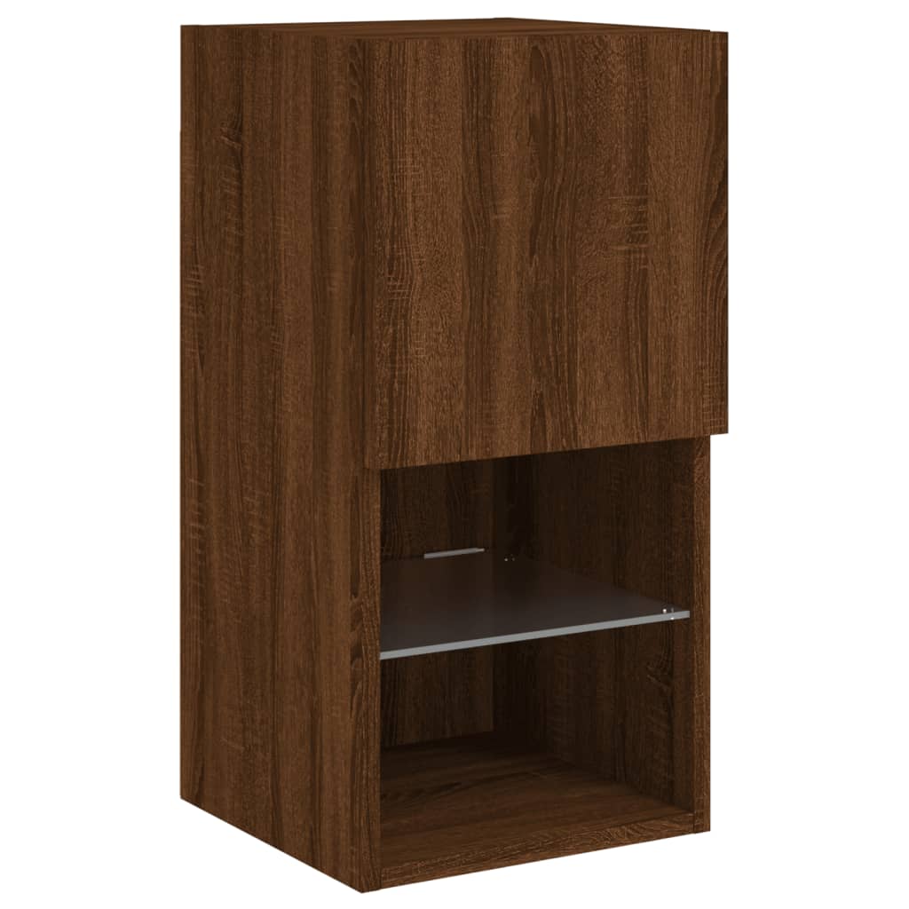 TV-Schrank mit LED-Leuchten Braun Eichen-Optik 30,5x30x60 cm - Pazzar.ch