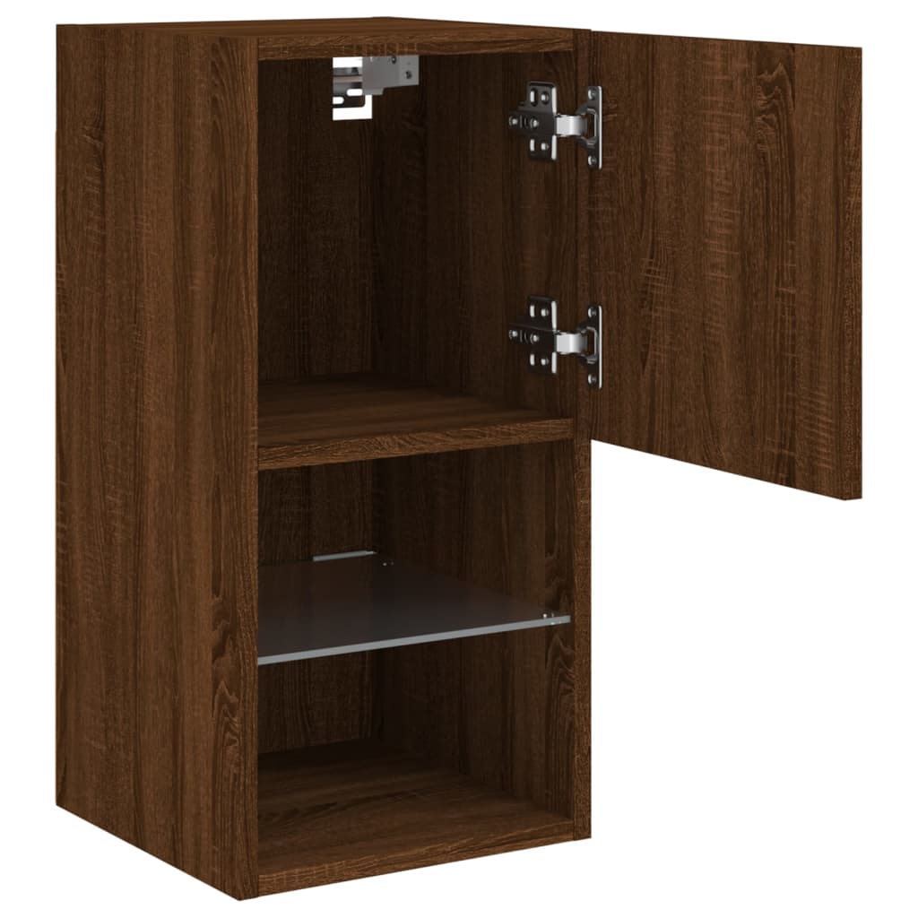 TV-Schrank mit LED-Leuchten Braun Eichen-Optik 30,5x30x60 cm - Pazzar.ch