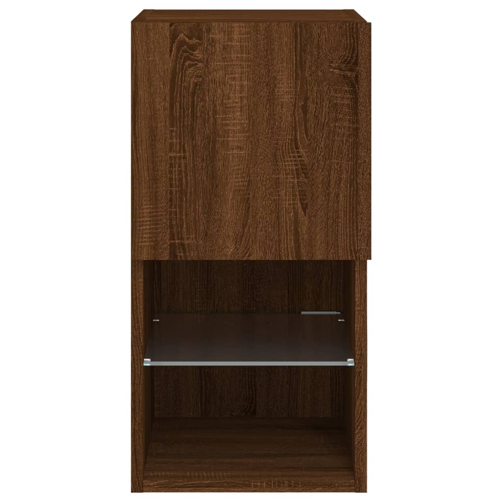 TV-Schrank mit LED-Leuchten Braun Eichen-Optik 30,5x30x60 cm - Pazzar.ch