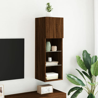 TV-Schrank mit LED-Leuchten Braun Eichen-Optik 30,5x30x90 cm - Pazzar.ch