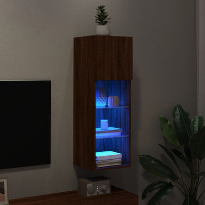 TV-Schrank mit LED-Leuchten Braun Eichen-Optik 30,5x30x90 cm - Pazzar.ch