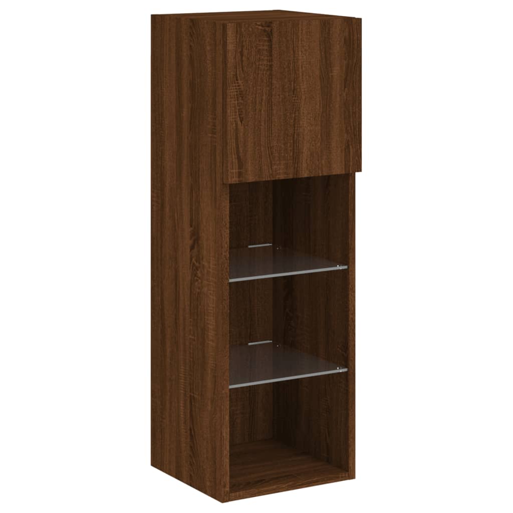 TV-Schrank mit LED-Leuchten Braun Eichen-Optik 30,5x30x90 cm - Pazzar.ch