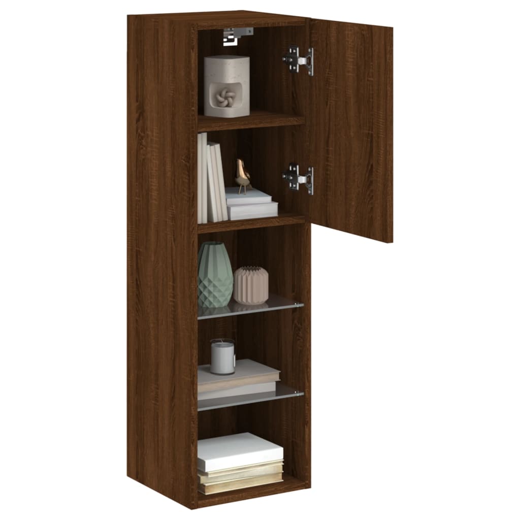 TV-Schränke mit LED-Leuchten 2 Stk. Braun Eichen-Optik - Pazzar.ch