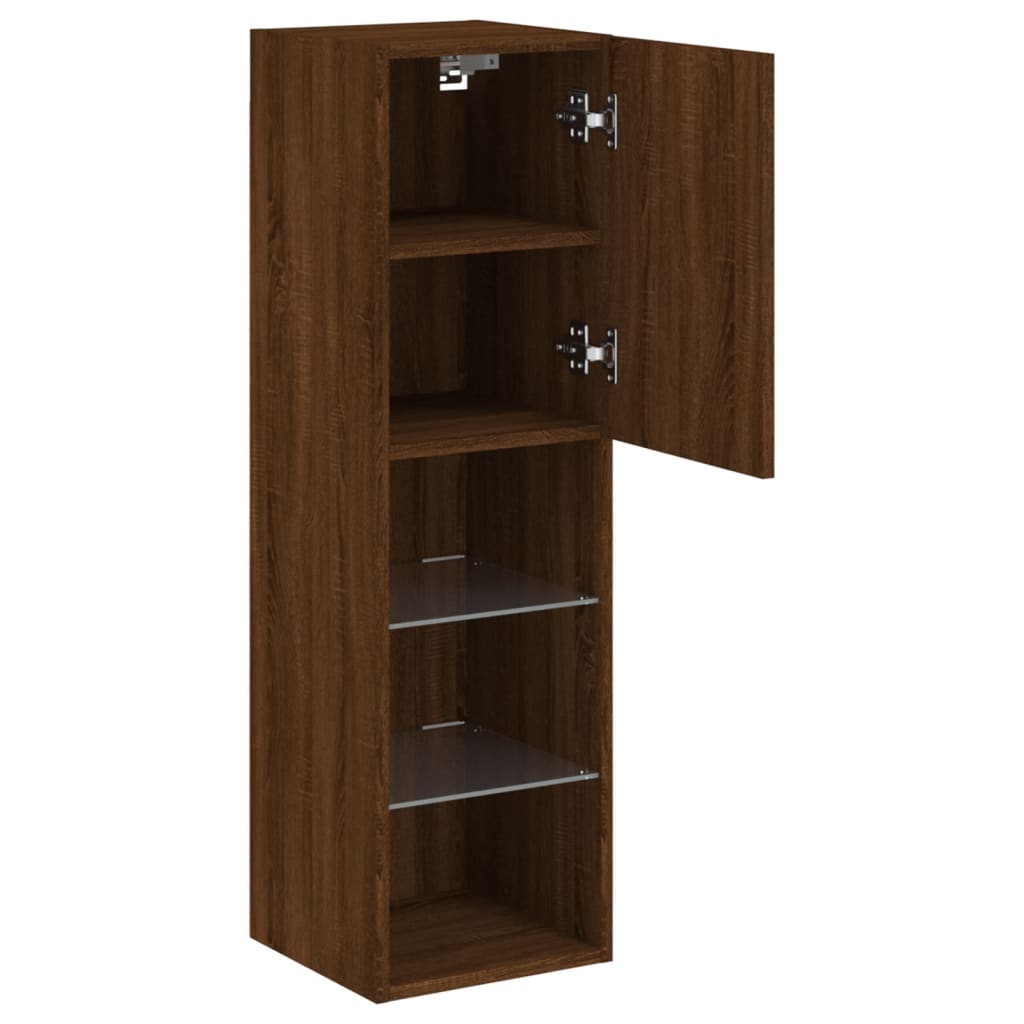 TV-Schränke mit LED-Leuchten 2 Stk. Braun Eichen-Optik - Pazzar.ch