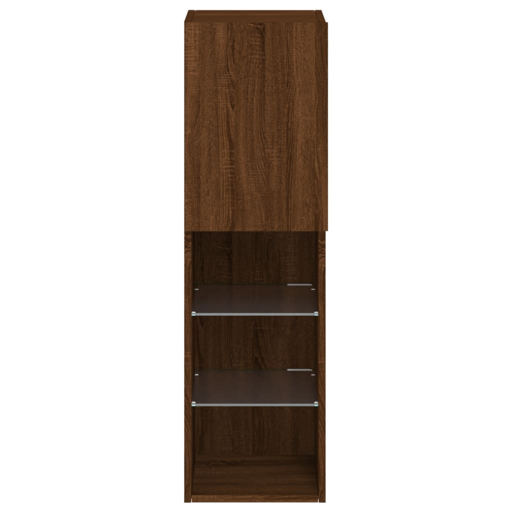TV-Schränke mit LED-Leuchten 2 Stk. Braun Eichen-Optik - Pazzar.ch