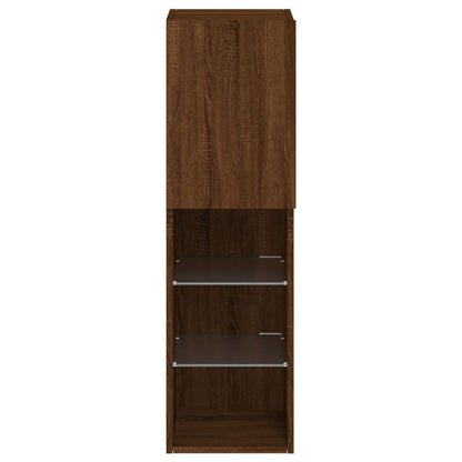 TV-Schränke mit LED-Leuchten 2 Stk. Braun Eichen-Optik - Pazzar.ch