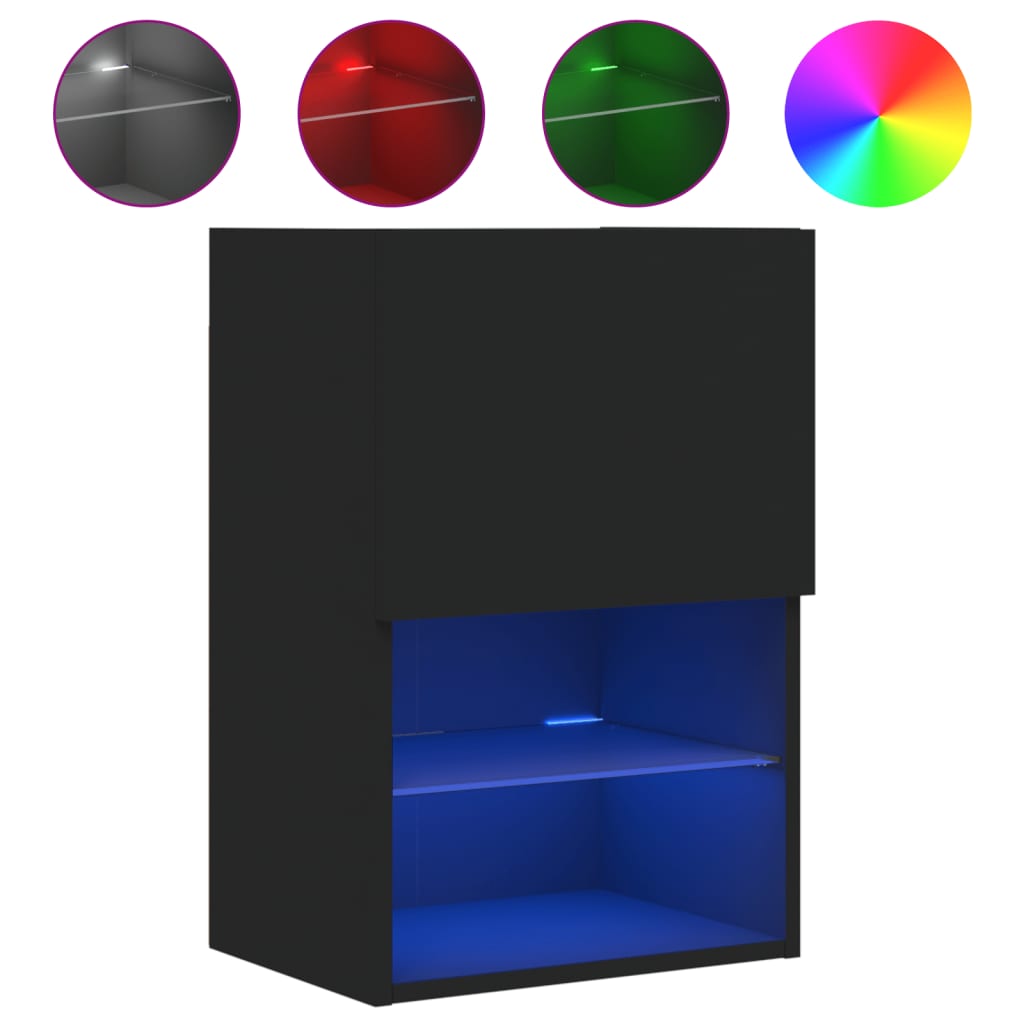 TV-Schrank mit LED-Leuchten Schwarz 40,5x30x60 cm - Pazzar.ch