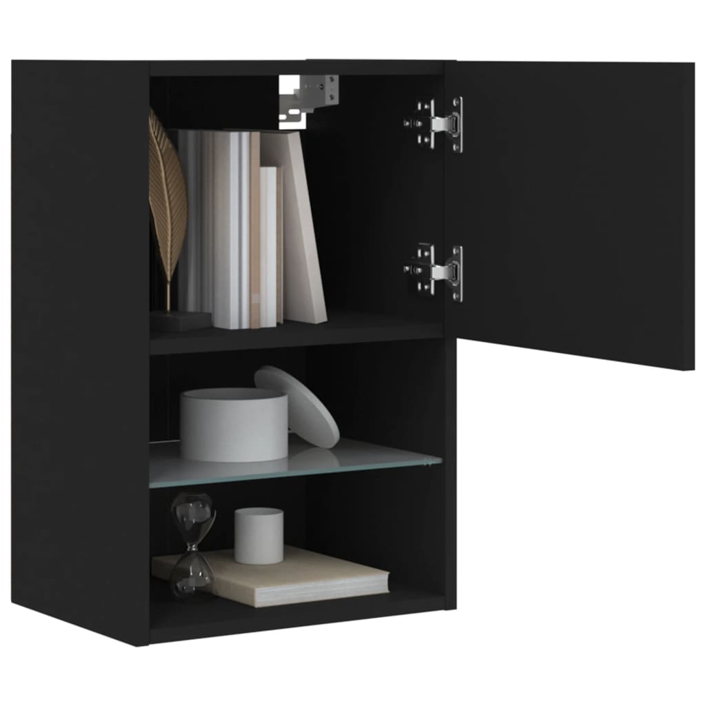 TV-Schrank mit LED-Leuchten Schwarz 40,5x30x60 cm - Pazzar.ch